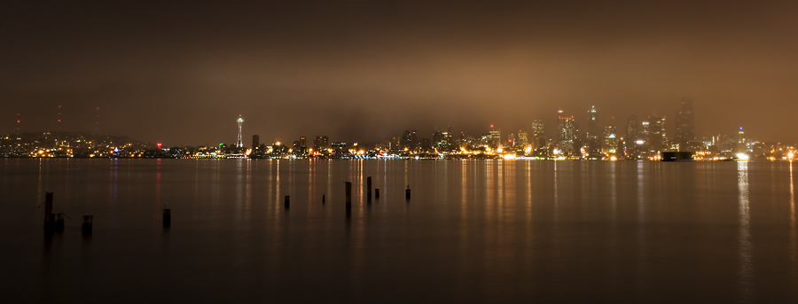 Seattle From Alki with Fog
